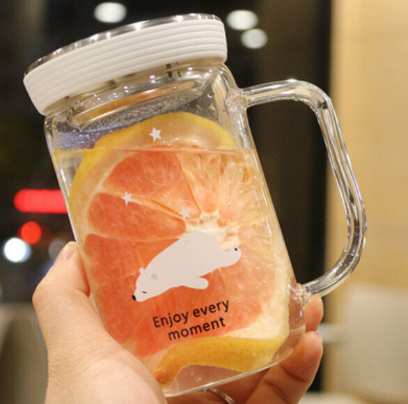熱推手柄杯【白色熊350ml手柄杯】