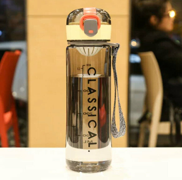 Hot recommended large-capacity portable plastic water cup [grey 500ml]