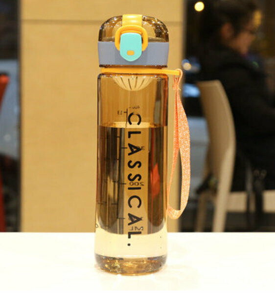Hot recommendation large capacity portable plastic water cup [orange 500ml]