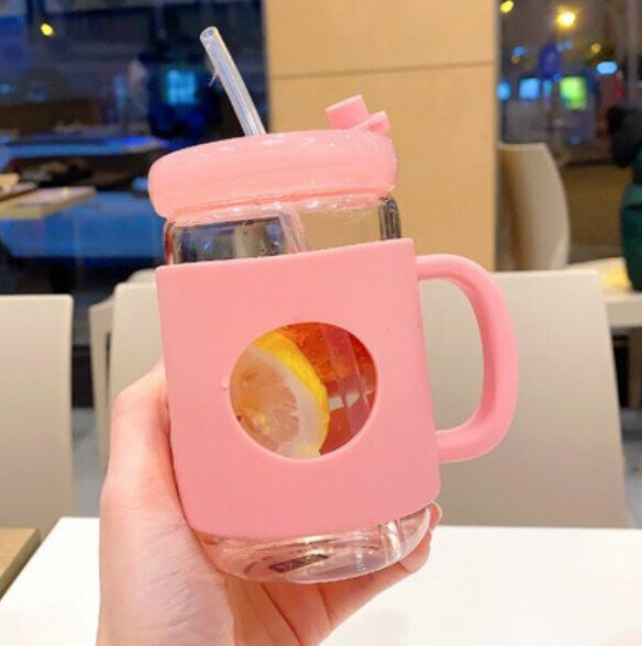 熱推手柄杯【粉色300ml】