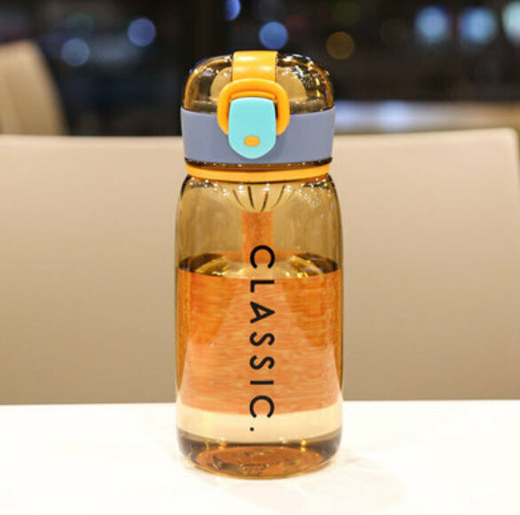 Hotly recommended large-capacity portable plastic water cup [orange 400ml]