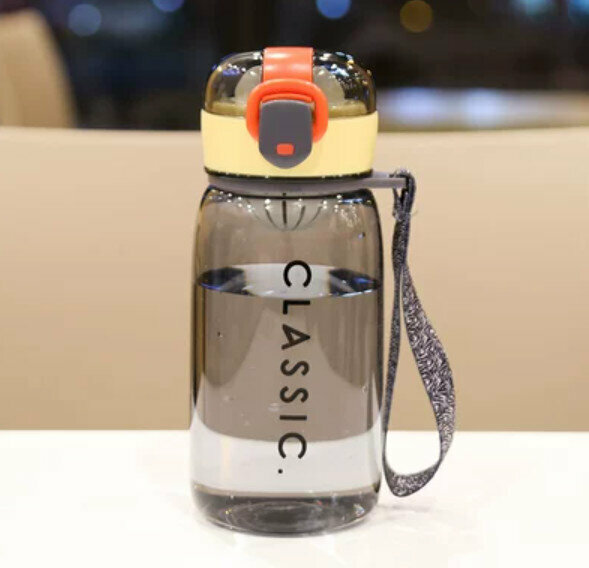 Hot recommended large-capacity portable plastic water cup [grey 400ml]