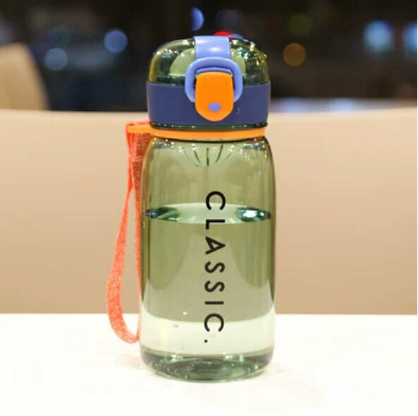 Hot recommendation large capacity portable plastic water cup [green 400ml]