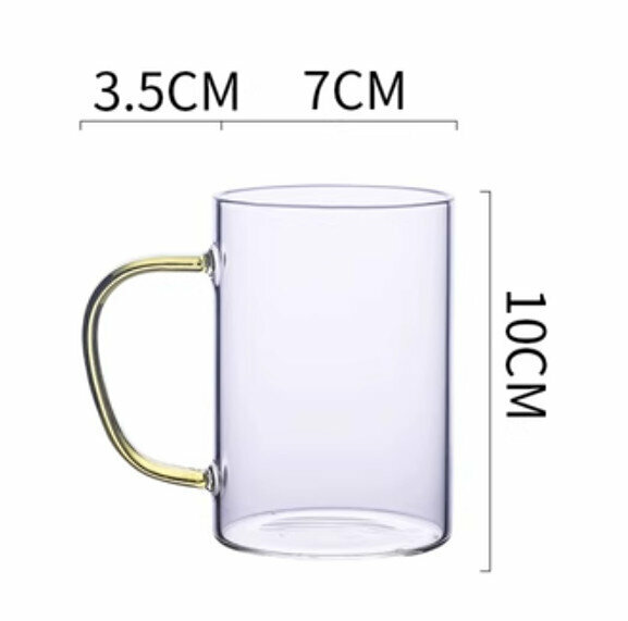 熱推玻璃水杯 黃色300ml 