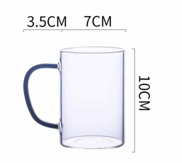熱推玻璃水杯 紫藍300ml 