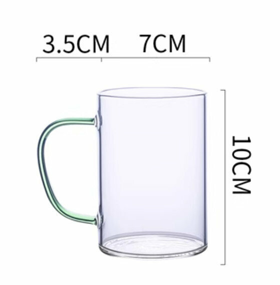 熱推玻璃水杯 綠色300ml 