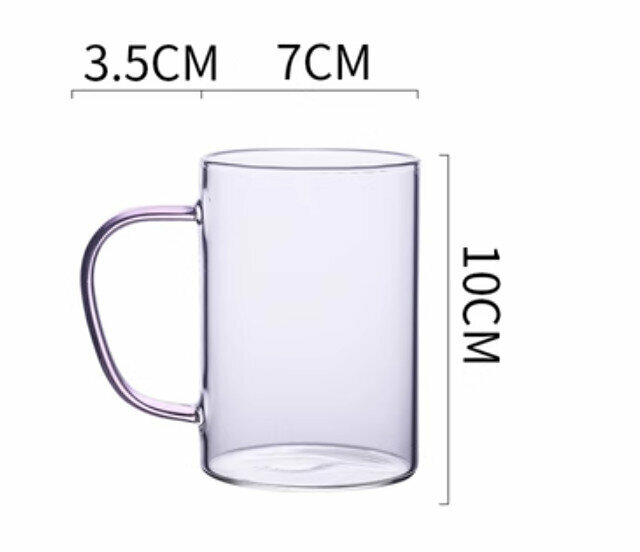 熱推玻璃水杯 粉色300ml 