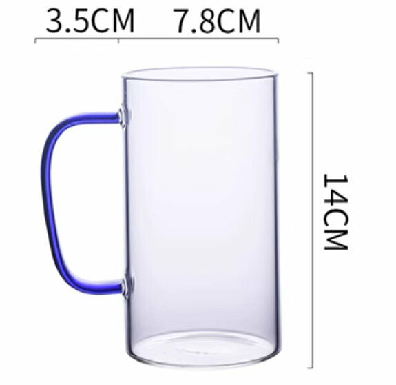 熱推玻璃水杯 紫藍550ml 