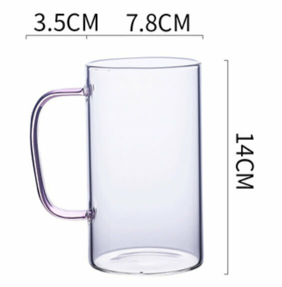 熱推玻璃水杯 粉色550ml 