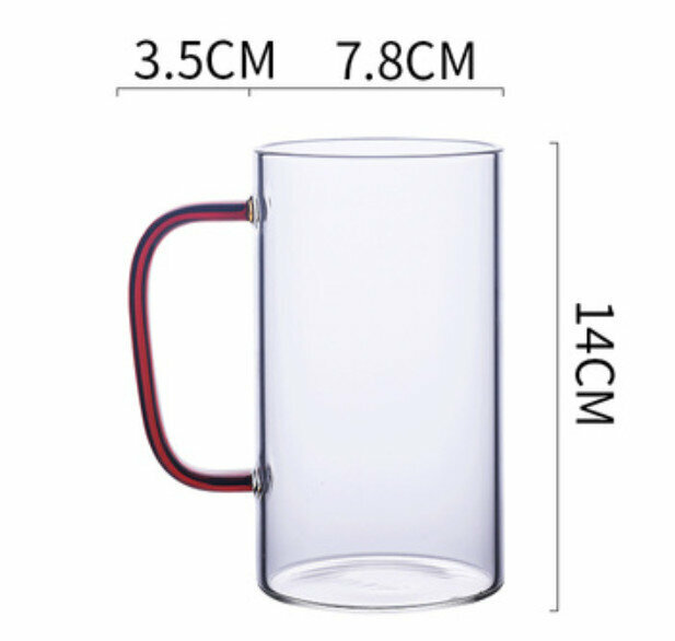 熱推玻璃水杯 紅色550ml 