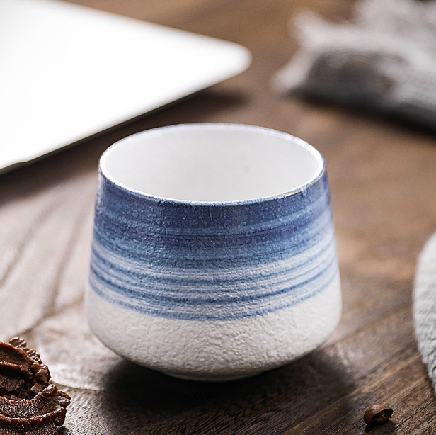 Hot Recommended Retro Stone Ceramic Tea Cup (Colorful Blue)