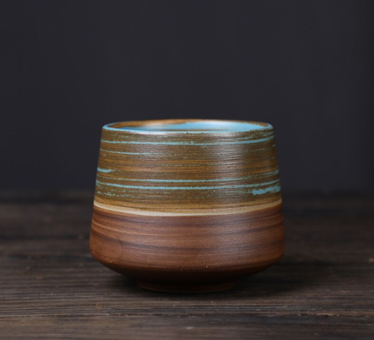 Hotly recommended retro stoneware tea cup (05 kiln discoloration)