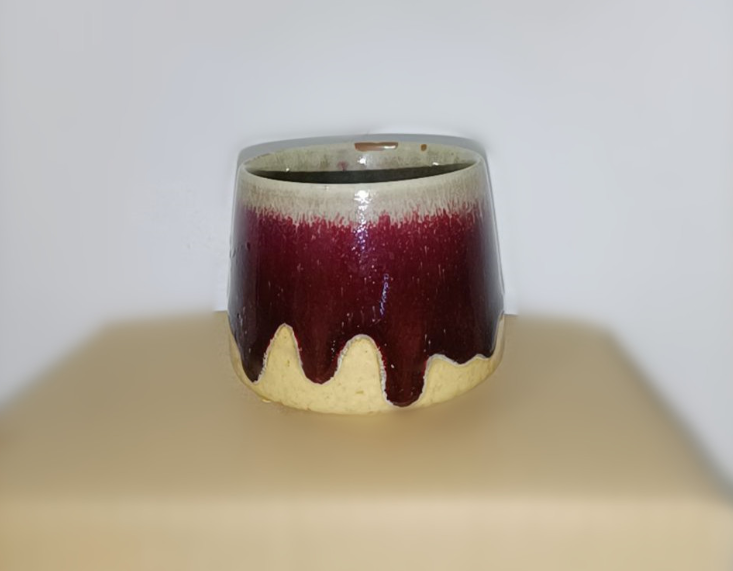 Hot Retro Stoneware Tea Cup (Gradient Red)