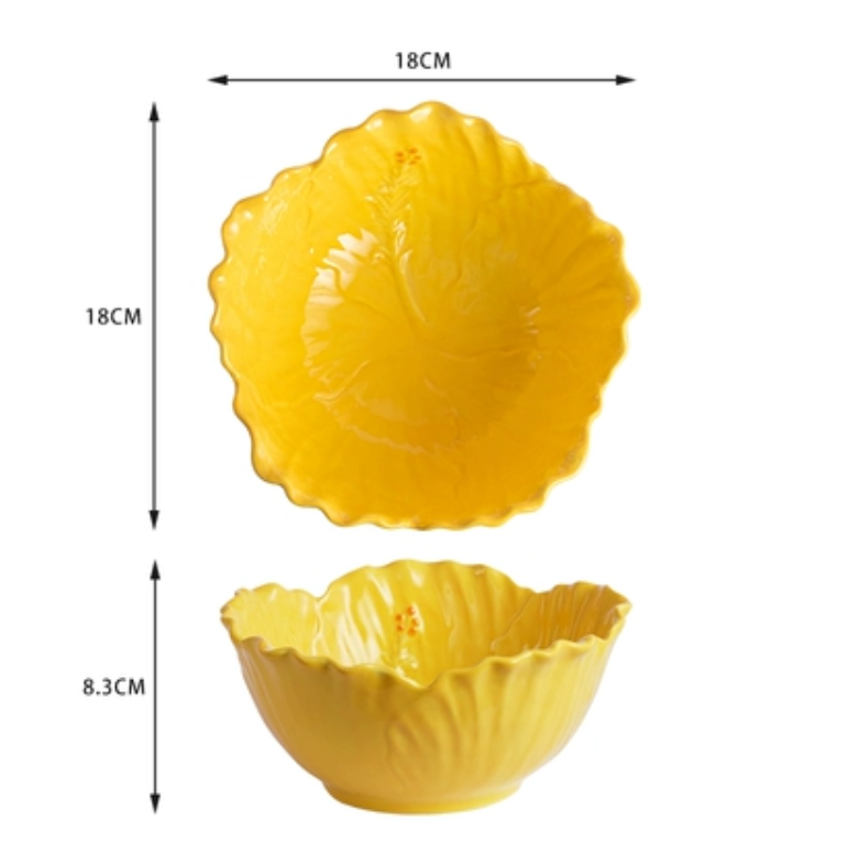 Hotly recommended Nordic style creative salad bowl (7 inches yellow)