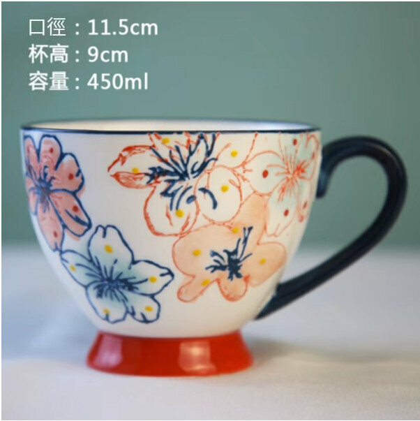 熱推家用水杯（美麗心情--白底花）（450毫升）