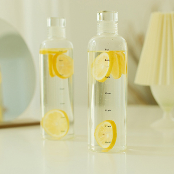 Hot recommendation [one pack] transparent glass portable water cup with scale [500ml cup]