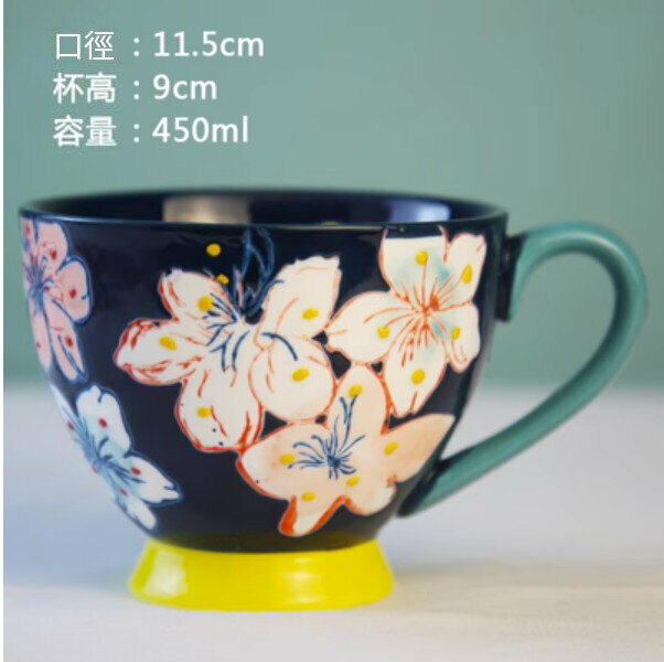 熱推家用水杯（美麗心情--藍底花）（450毫升）