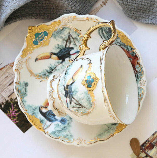 Popular ceramic coffee cup with spoon (Toucan, capacity 220ML)