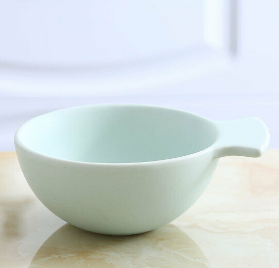 Popular ceramic bowl [matte light green, large size]