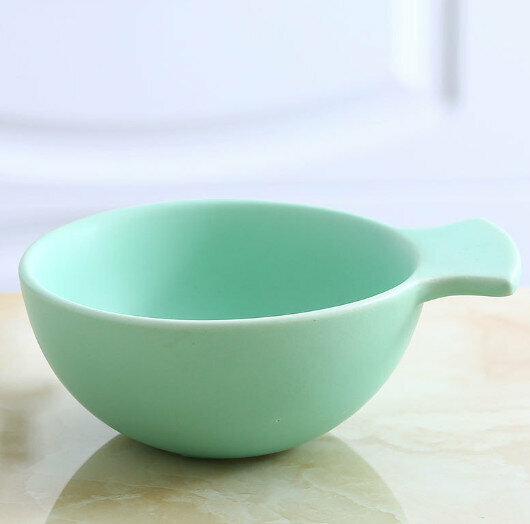 Popular ceramic bowl [matte green, large size]
