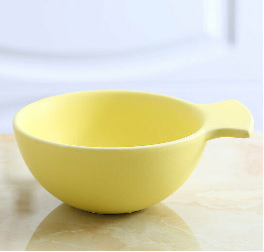 Popular ceramic bowl [matte light yellow, large size]