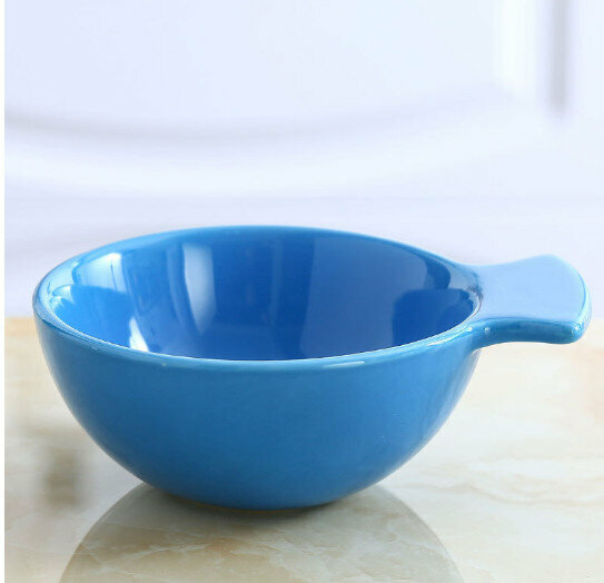 Popular ceramic bowl [bright blue, large size]