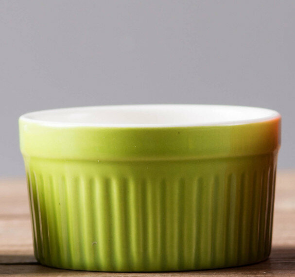 Popular ceramic striped small bowl [green]