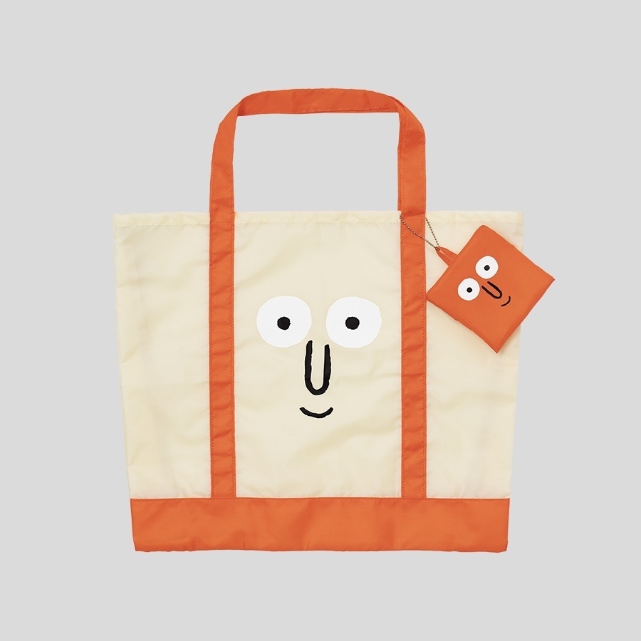 Nounou 橘色笑臉 購物袋