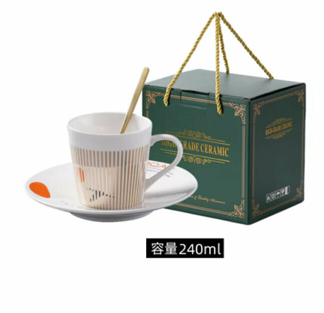 新款咖啡杯（祥鶴配金杯 1杯1碟1勺）