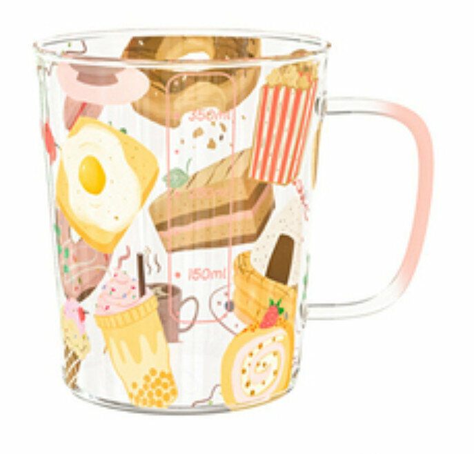 New graduated glass water cup [donut glass 400ml]