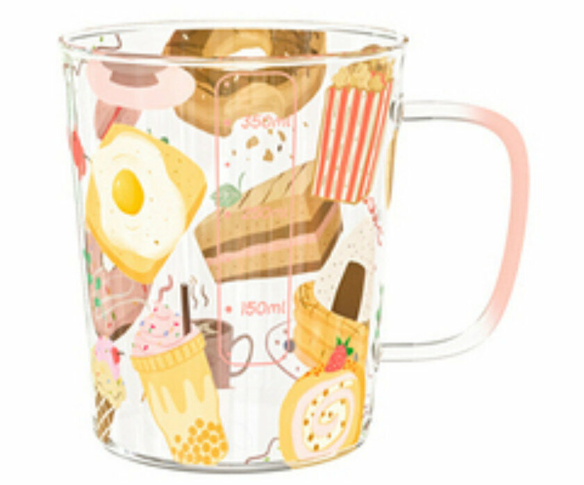 New graduated glass water cup [donut glass 400ml]