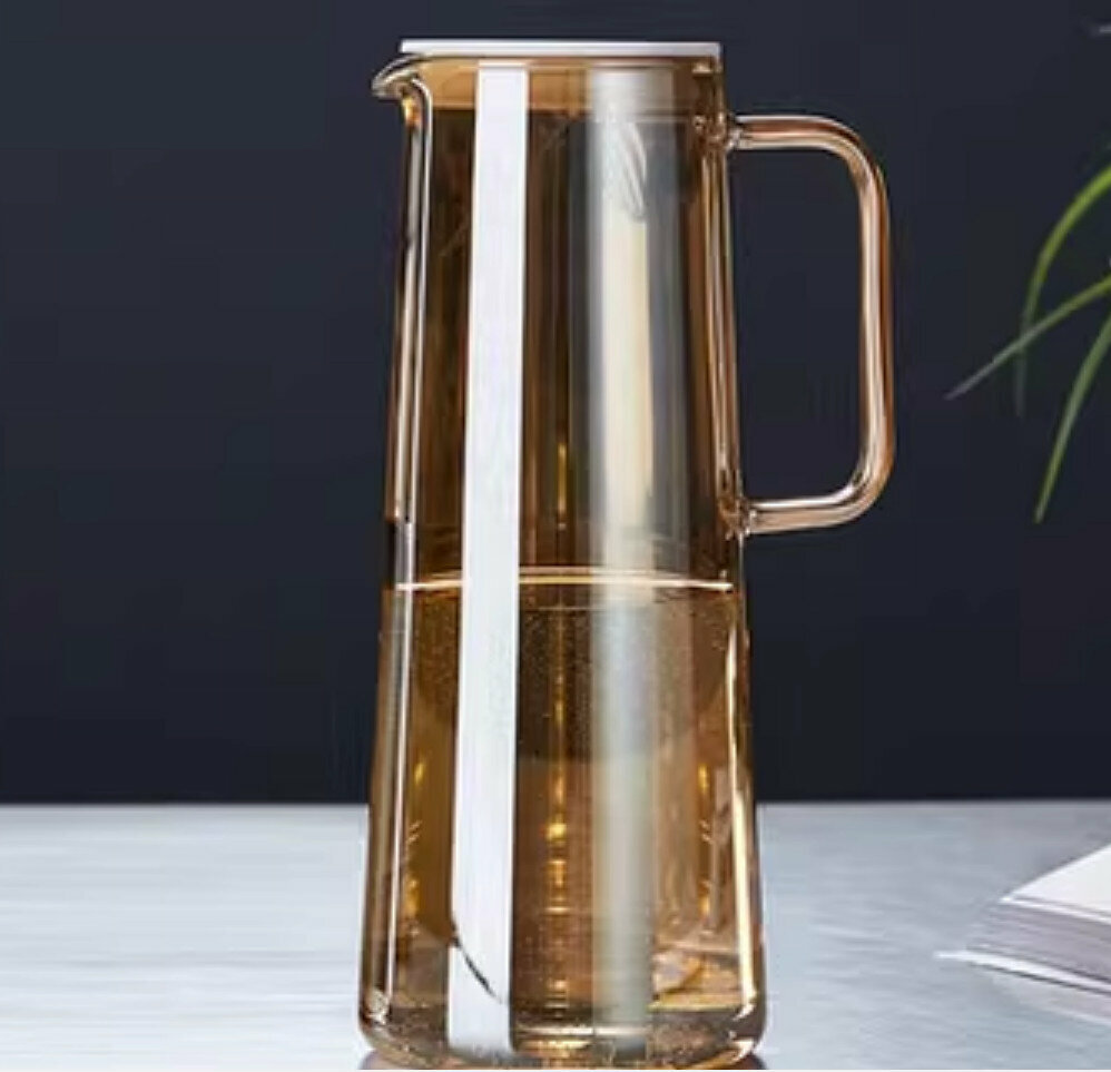 新款玻璃壺涼水壺【琥珀色玻璃壺1350ML】
