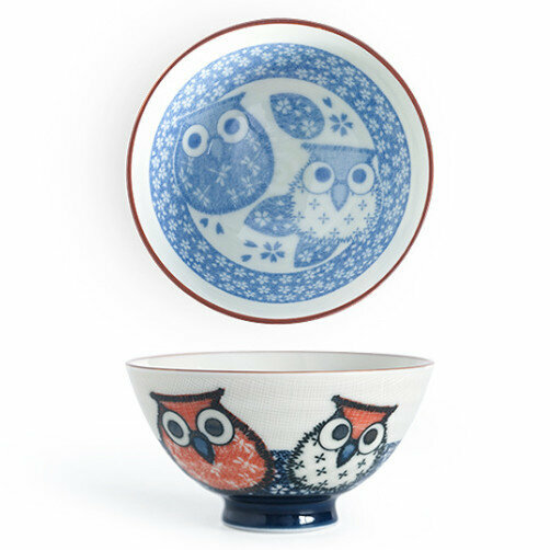 Hot Selling Ceramic Rice Bowl (Little Flower Owl 360ml)