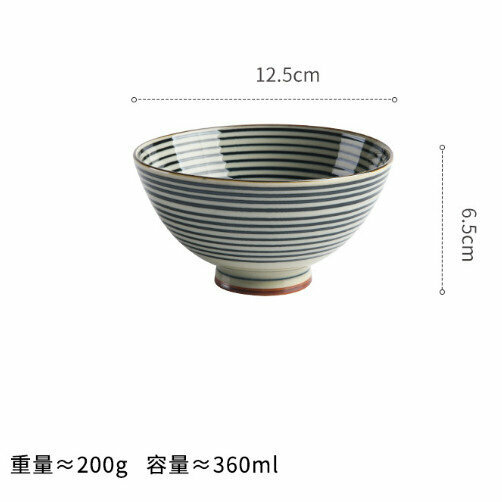 Hot Selling Ceramic Rice Bowl (Taiping Stripes)