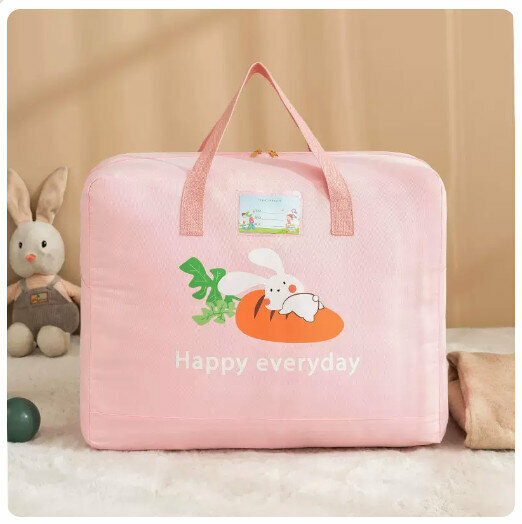 Popular hand luggage bag quilt storage bag [pink-cute rabbit] [size: 51*24*40cm [medium size]