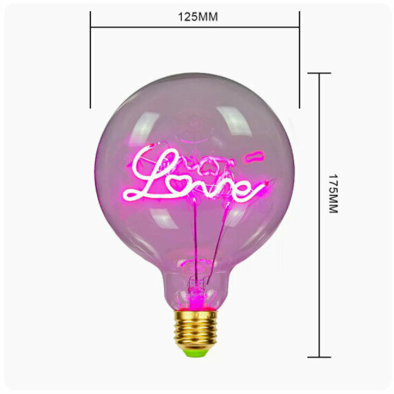 Hot style ambient light [G125 pink LOVE desk light bulb]