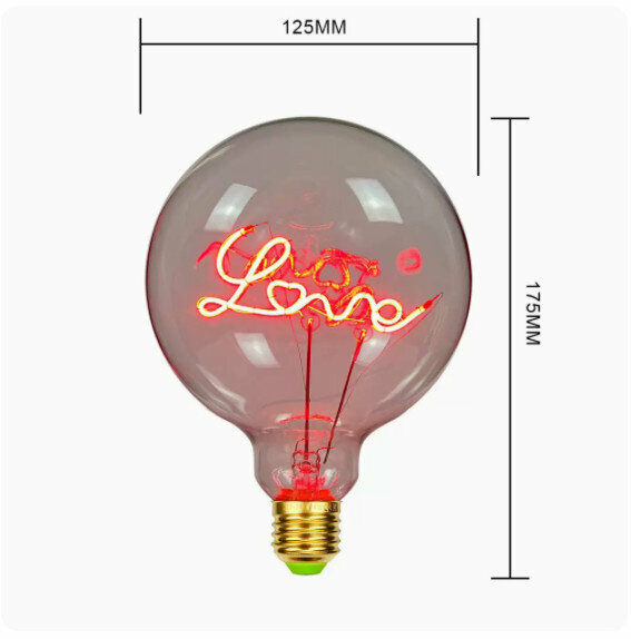 Hot style ambient light [G125 big red LOVE desk light bulb]