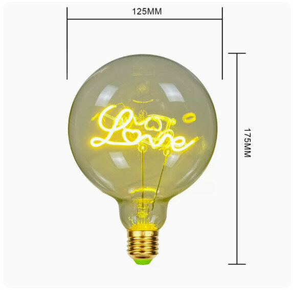 Hot style ambient light [G125 lemon yellow LOVE desk light bulb]