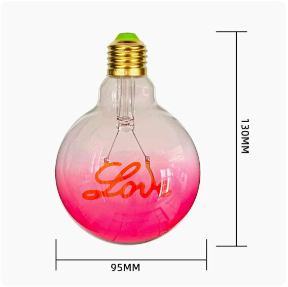 Popular atmosphere light [G95 gradient pink LOVE pendant light bulb]