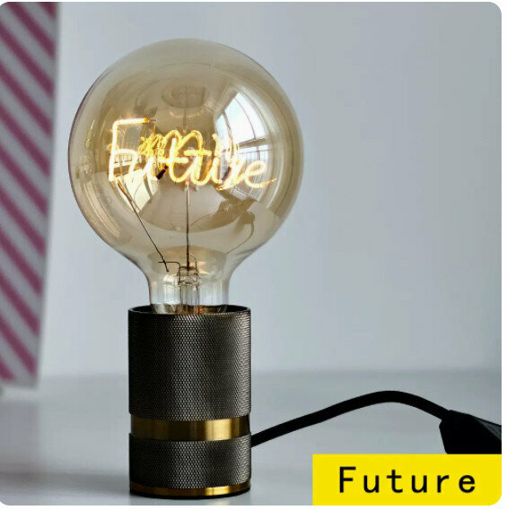Popular ambient warm light [4W] [Future light bulb + grid desk lamp holder]