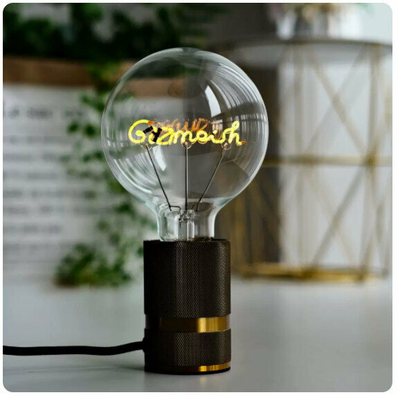 Popular ambient warm light [4W] [Gizmoish transparent light bulb + grid desk lamp holder]