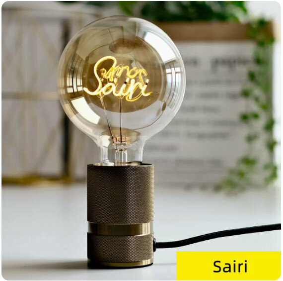 Popular ambient warm light [4W] [Sairi bulb + grid desk lamp holder]