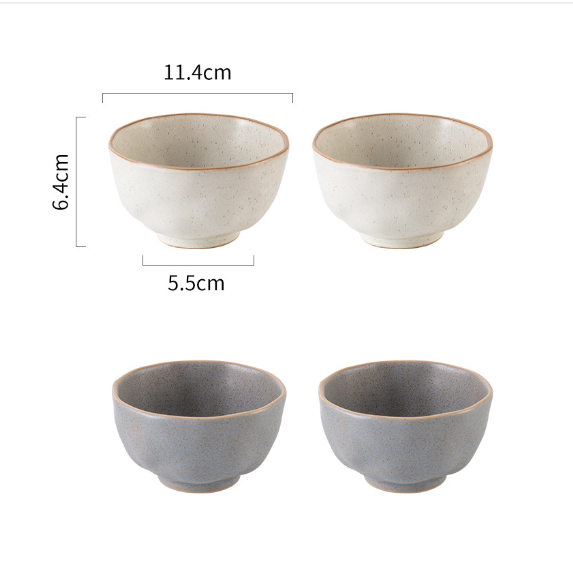 New Japanese rice bowl ([4 pieces] 4.5-inch rice bowl_mixed colors)