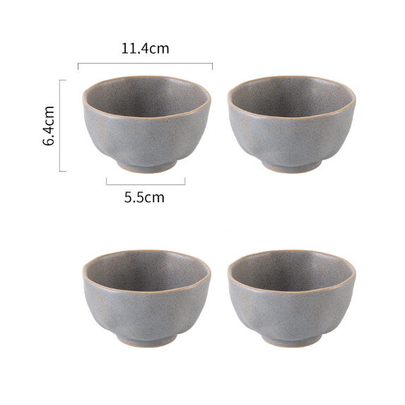 New Japanese style rice bowl ([4 pieces] 4.5 inch rice bowl_crab shell green)