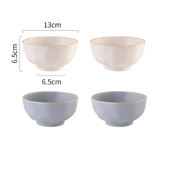 New Japanese rice bowl ([4 pieces] 5-inch rice bowl_mixed colors)