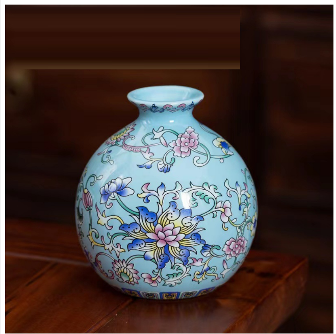 New ceramic enamel mini flower vase (enamel lake blue [Wealth Vase])