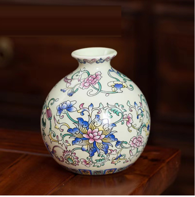New ceramic enamel mini flower vase (enamel light green [Wealth Vase])