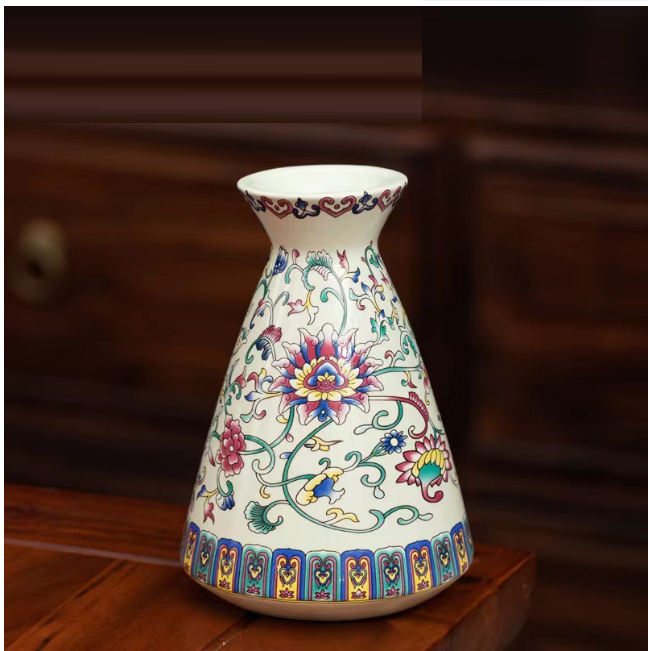 New ceramic enamel mini flower vase (enamel light green [bottle mouth bottle])