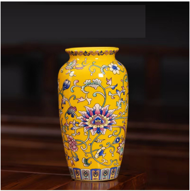 New ceramic enamel mini flower vase (enamel imperial yellow [Beauty Vase])
