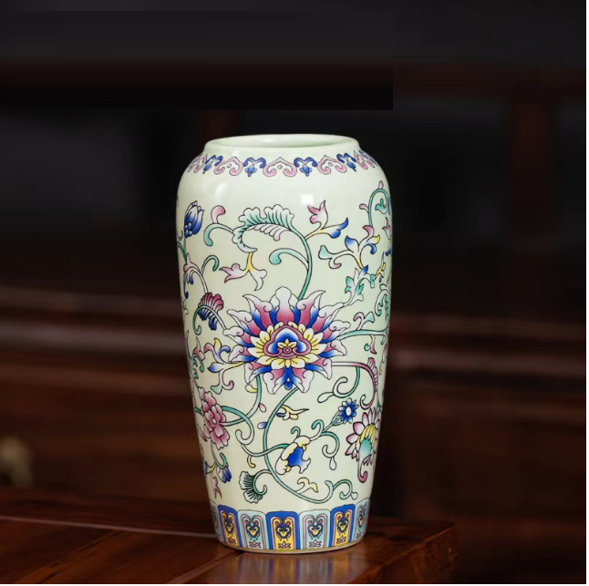 New ceramic enamel mini flower vase (enamel light green [generous bottle])